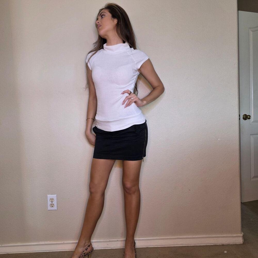 Papaya y2k mock neck top